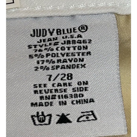 Judy Blue Jeans Womens Junior 7/28 White Distressed Skinny Actual 28X27 Ankle - Picture 9 of 12